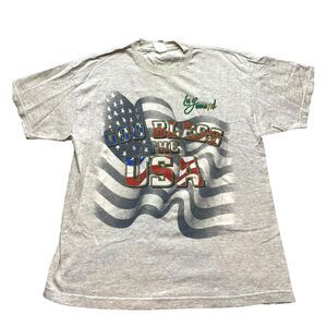VTG Lee Greenwood Shirt Adult Extra‎ Large Gray God Bless The USA Patriotic 90s